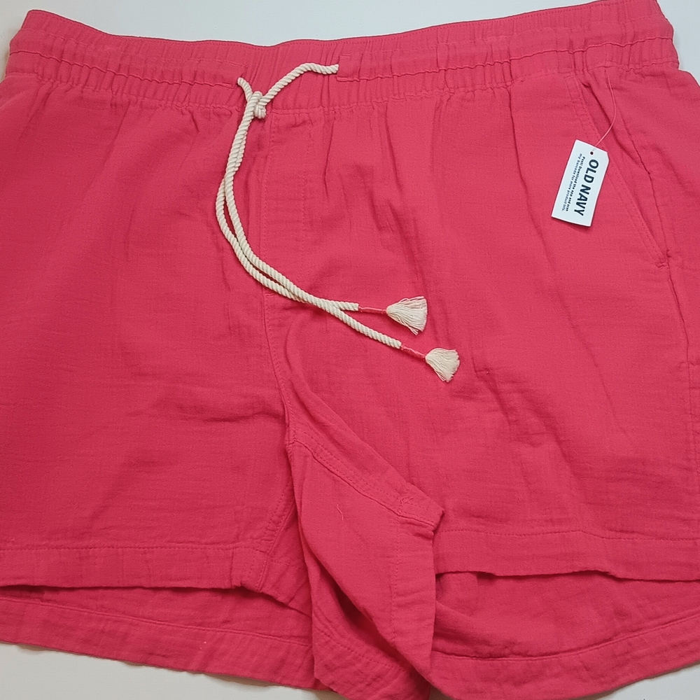 Old Navy High Waist Pink Shorts Elastic Waistband Relaxed Fit